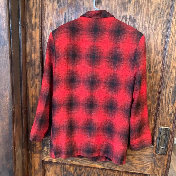 International Male Red Black Blazer Sports Coat 80s 90s Vintage Size Small - Picture 5 of 5